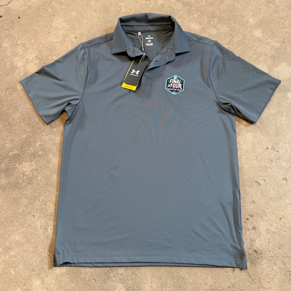 Under Armour Polo Mens Size Medium Gray NCAA Final Four Houston 2023 UPF‎ 50+